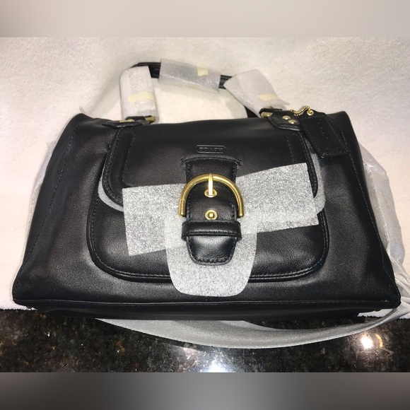 Coach F24690 B4/BK Leather Satchel Original Factory Wrap - nvr used! Prist Cond - Picture 7 of 8